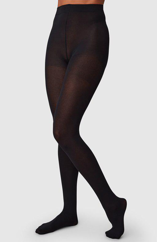 Swedish Stockings woman Stina durable organic cotton tights black | Sophie Stone