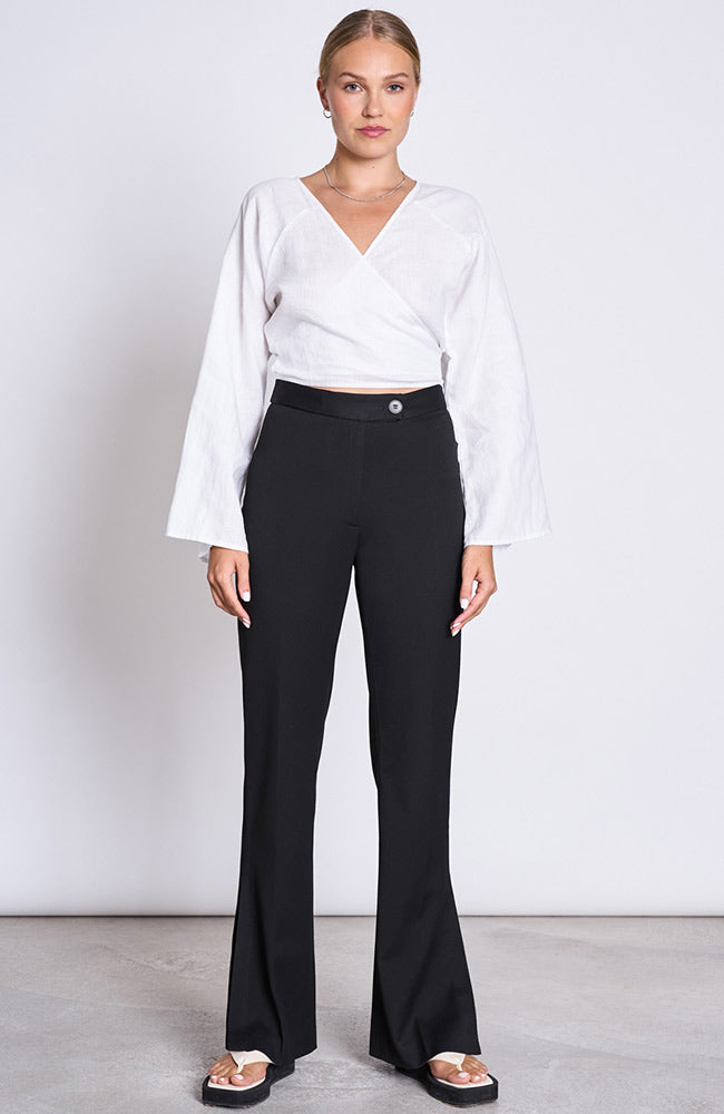 JAN N JUNE Rora wrap blouse white in linen | Sophie Stone