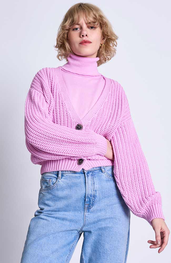 Jan 'n June Lena knitted cardigan pink from organic cotton | Sophie Stone
