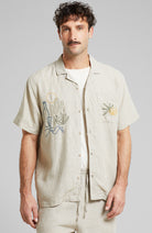 Dedicated Marstrand linen shirt beige for men | Sophie Stone