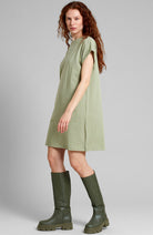 Dedicated Eksta hemp jurk tea green linnen vrouw | Sophie Stone
