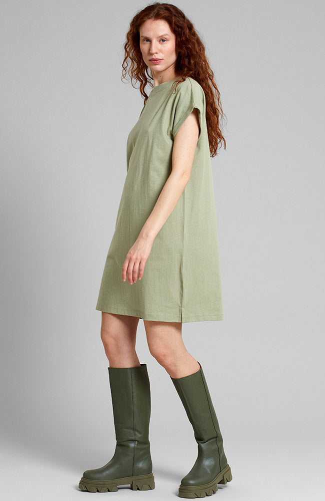 Dedicated Eksta hemp jurk tea green linnen vrouw | Sophie Stone