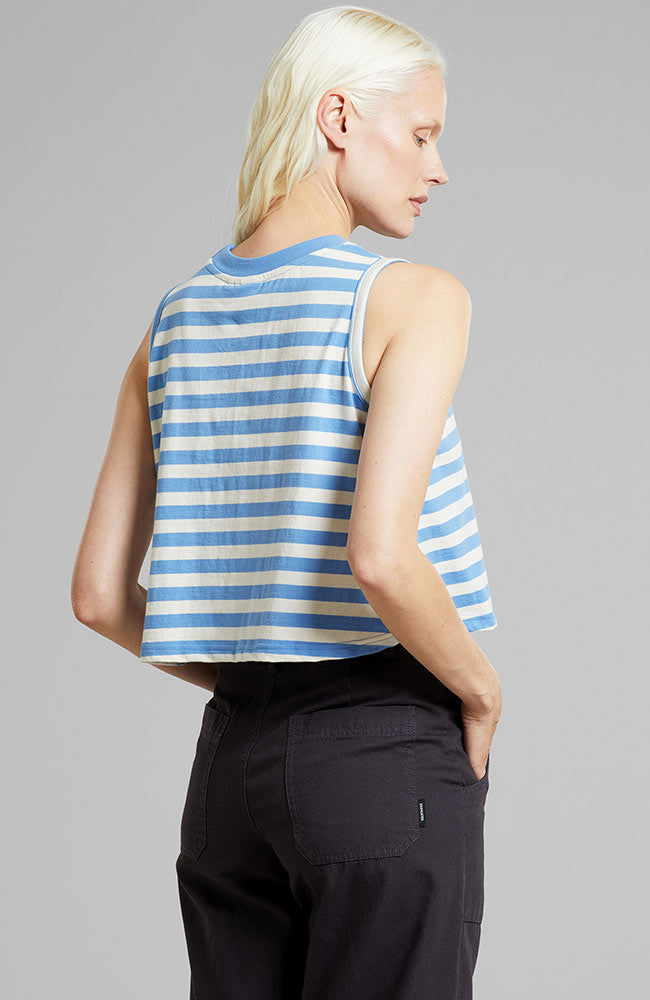 Shop Sophie Organic Cotton Ribbed Tank in Blue