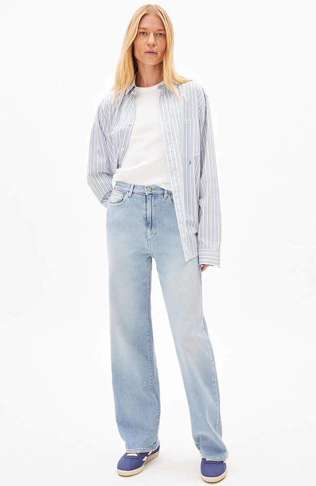 ARMEDANGELS Enijaa hemp jeans mineral blue durable organic cotton ladies | Sophie Stone