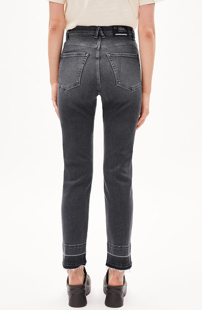 ARMEDANGELS Lejaani straight leg high waist jeans licorice sustainable organic cotton women | Sophie Stone