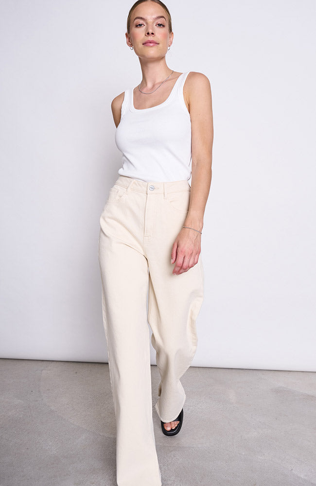 JAN N JUNE Talli rib top white durable cotton | Sophie Stone