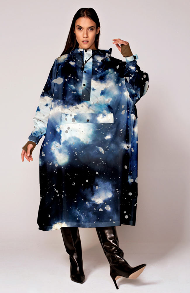Rainkiss Starry Night rain poncho made from recycled PET | Sophie Stone
