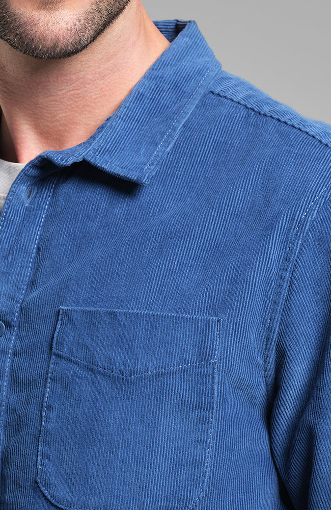 Dedicated Corduroy shirt varberg True Blue from organic cotton | Sophie Stone