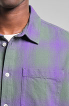 Dedicated Rute shirt shadow check purple organic cotton | Sophie Stone