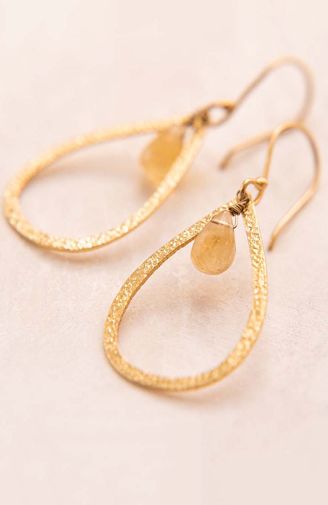 A Beautiful Story Affection citrine earrings of gold-plated brass | Sophie Stone