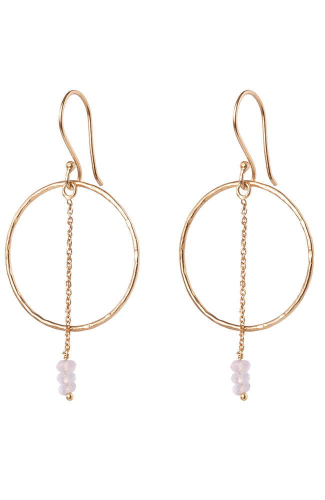 A Beautiful Story Talent Rose Quartz earrings of gold-plated brass | Sophie Stone