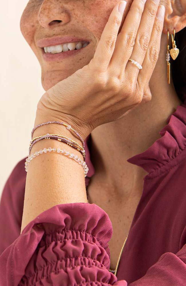 Rose quartz gold shop bracelet