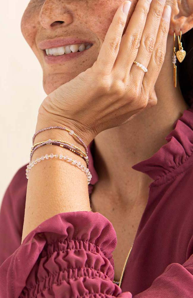 A Beautiful Story Knowing Rose Quartz Gold Bracelet from sustainable materials | Sophie Stone