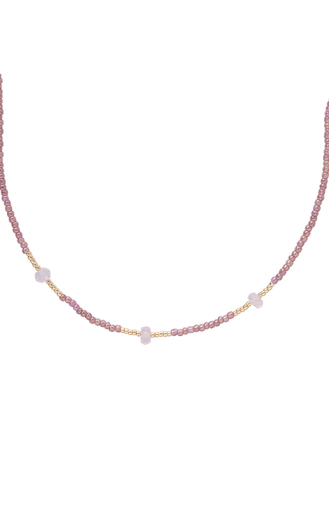 A Beautiful Story Brightly Rose Quartz Necklace from durable brass | Sophie Stone