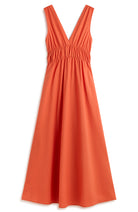 Ecoalf Bornite dress dusty orange from sustainable organic cotton and linen for women | Sophie Stone 