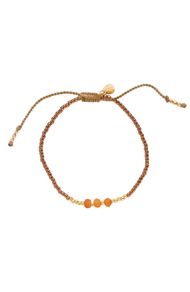 A Beautiful Story Decent bracelet carnelian of brass material for women | Sophie Stone