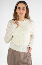 STORY OF MINE knitted cardigan off-white in alpaca and merino wool ladies | Sophie Stone