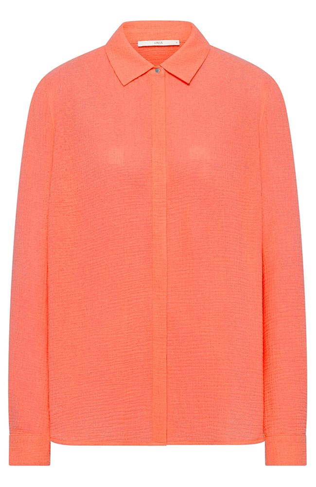 Lanius Blouse structure coral from sustainable organic cotton for women | Sophie Stone