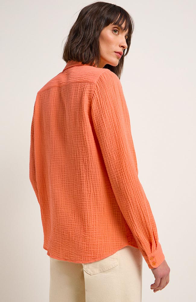 Lanius Blouse structure coral from organic cotton | Sophie Stone