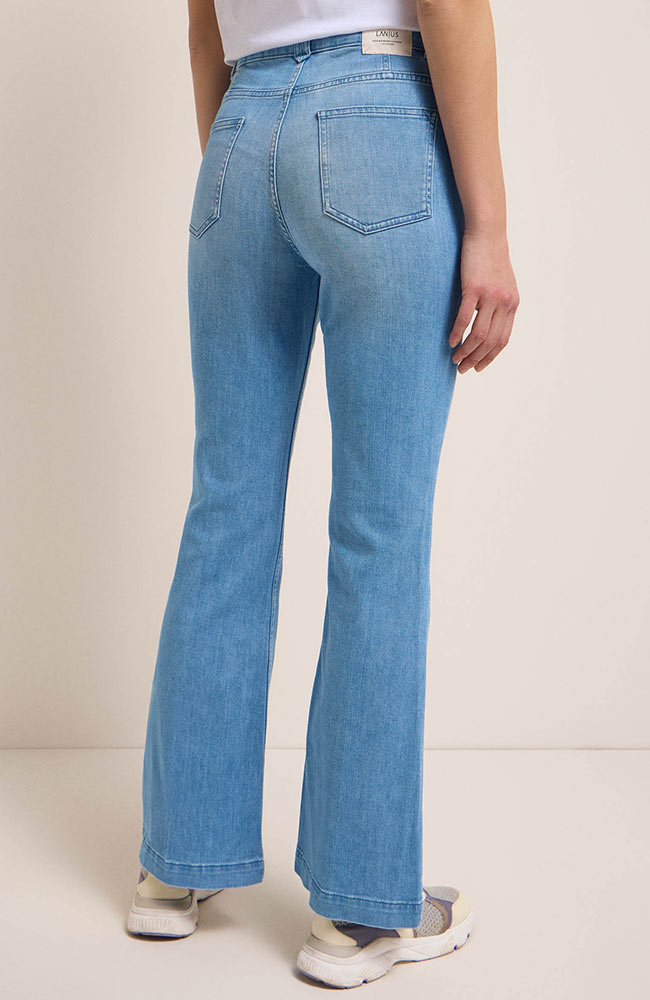 Lanius Flared high-waist jeans light blue from sustainable organic cotton for women | Sophie Stone