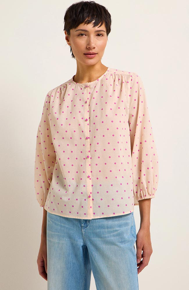 Lanius Blouse pink polka dots in organic cotton for women | Sophie Stone