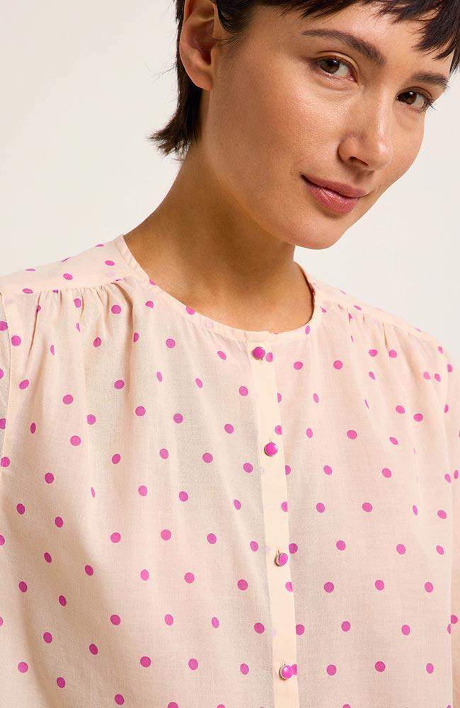 Lanius Blouse pink polka dots in organic cotton | Sophie Stone