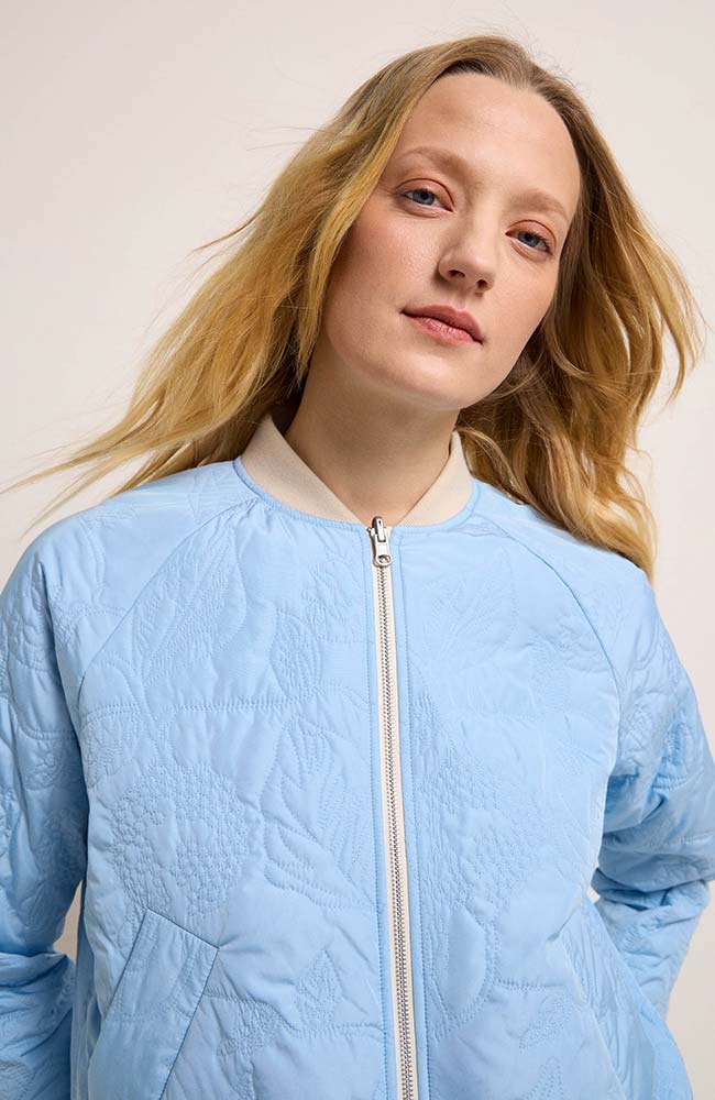 LANIUS Bomber jacket clear sky in recycled polyester for women GRS | Sophie Stone