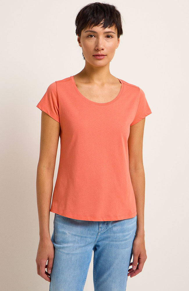 Lanius coral short sleeve organic cotton t-shirt for women | Sophie Stone
