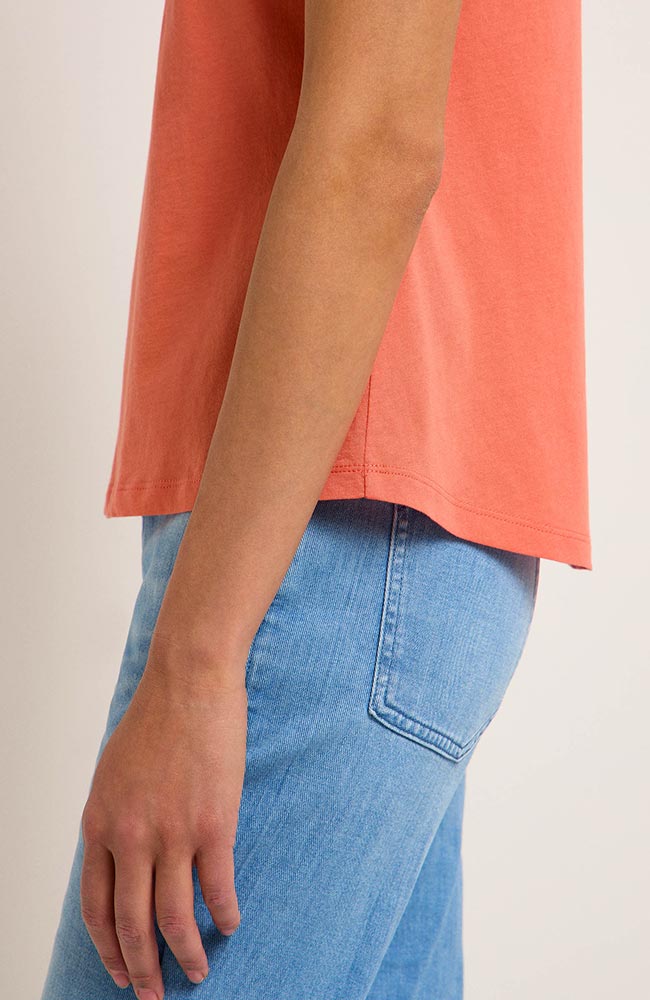 Lanius coral short sleeve t-shirt in organic cotton | Sophie Stone