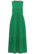 Lanius Maxi dress textured green from sustainable organic cotton | Sophie Stone