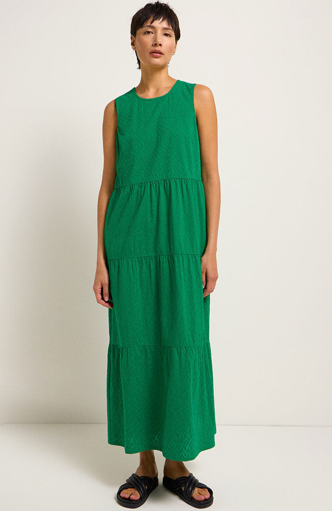 Lanius Maxi dress textured green from sustainable organic cotton for women | Sophie Stone