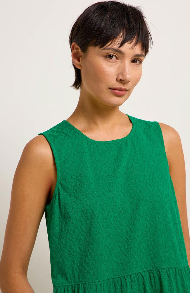Lanius Maxi dress textured green from organic cotton | Sophie Stone
