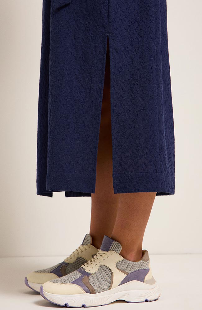 Lanius Midi dress blue embroidered from sustainable organic cotton | Sophie Stone