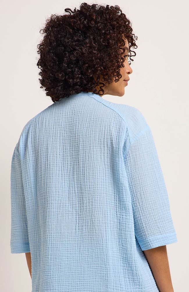 Lanius Blouse structure clear sky from sustainable organic cotton | Sophie Stone