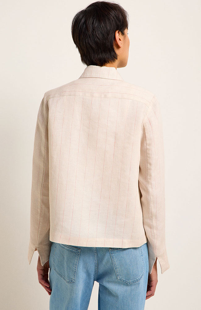 Lanius beige jacket striped and made of linen | Sophie Stone