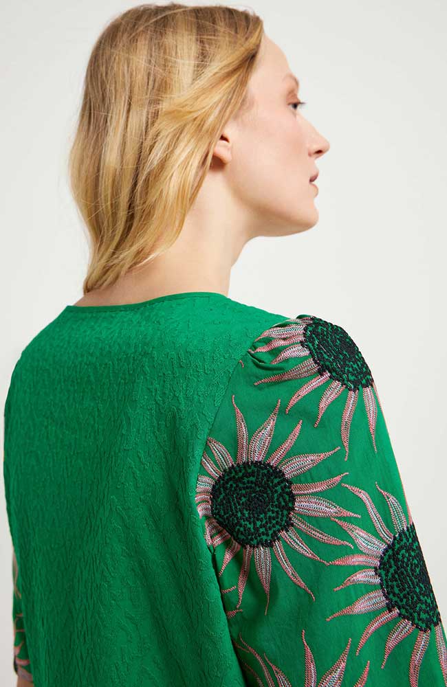 Lanius Blouse flower green from organic cotton | Sophie Stone