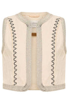 Lanius Cardigan embroidered beige made of sustainable organic cotton | Sophie Stone