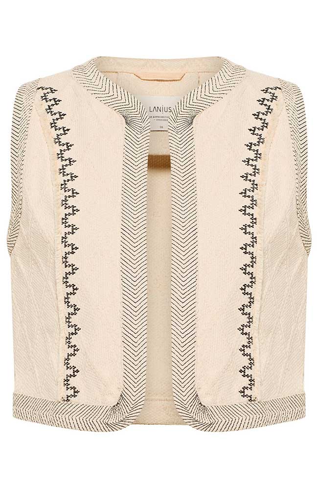 Lanius Cardigan embroidered beige made of sustainable organic cotton | Sophie Stone