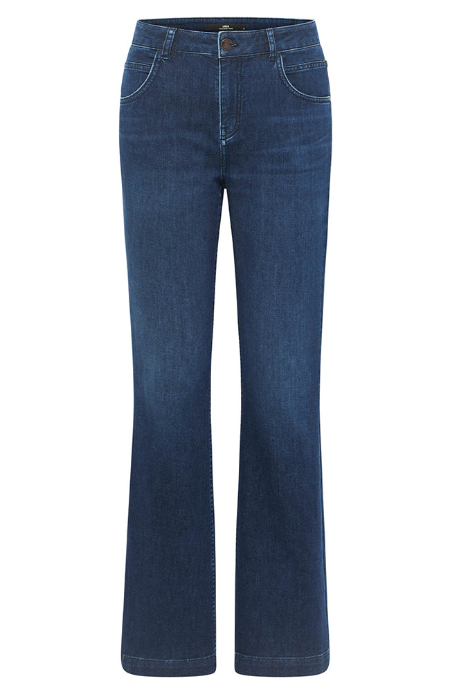 Lanius Flared high-waist jeans dark blue | Sophie Stone