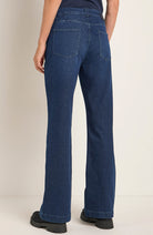 Lanius Flared high-waist jeans dark blue from organic cotton | Sophie Stone