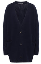 LANIUS knitted long cardigan midnight blue from sustainable materials | Sophie Stone