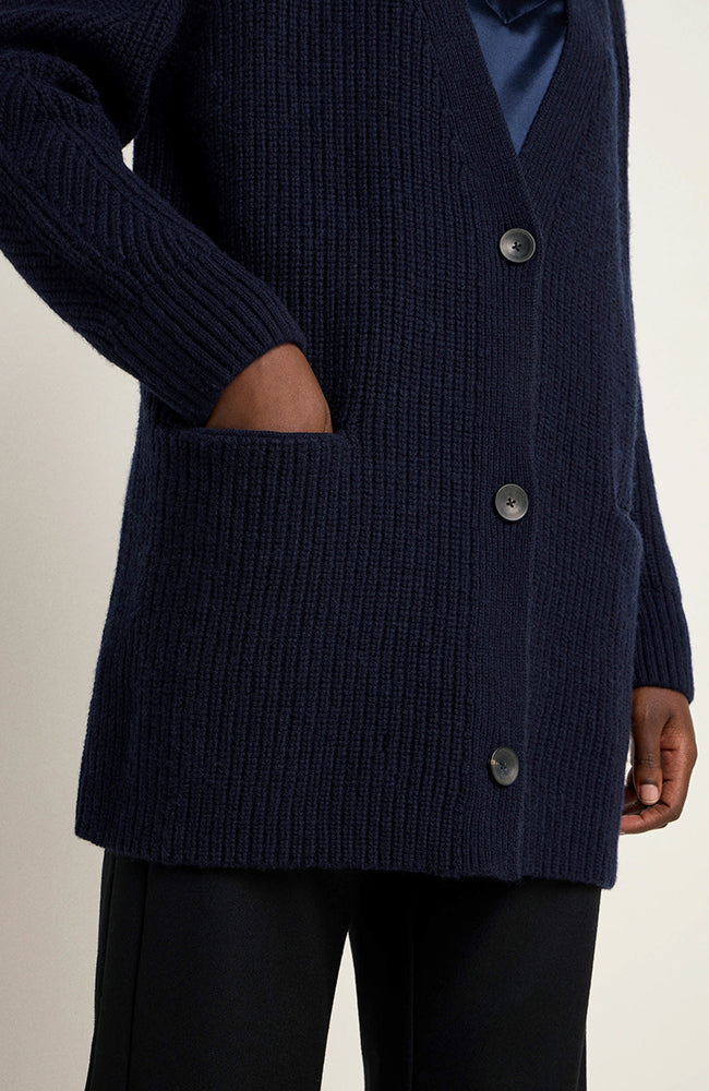 LANIUS knitted long cardigan blue | Sophie Stone