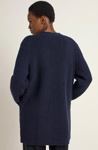 LANIUS knitted long cardigan midnight blue | Sophie Stone