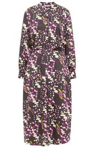 Lanius Midi dress print purple from lyocell | Sophie Stone