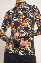 Lanius Turtleneck print orange from sustainable organic cotton and lyocell TENCEL | Sophie Stone