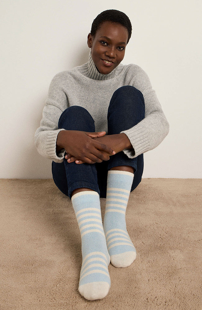 Lanius durable stripe socks blue | Sophie Stone