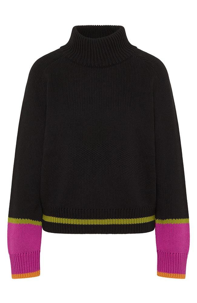 LANIUS Colourblock sweater black organic cotton | Sophie StoneLANIUS Colourblock sweater black sustainable cotton | Sophie Stone