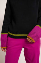 LANIUS Colourblock sweater black from organic cotton | Sophie Stone