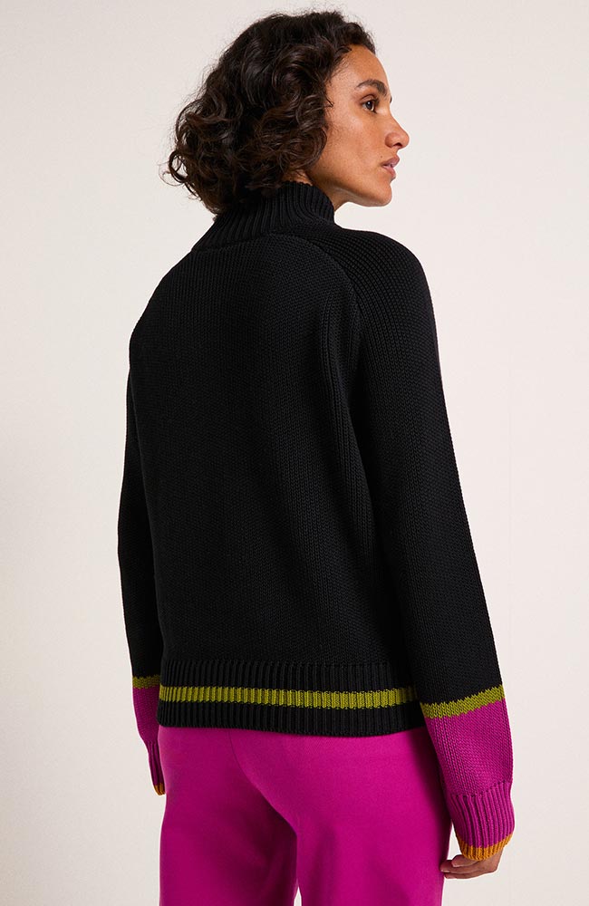 LANIUS Colourblock sweater black organic cotton | Sophie Stone