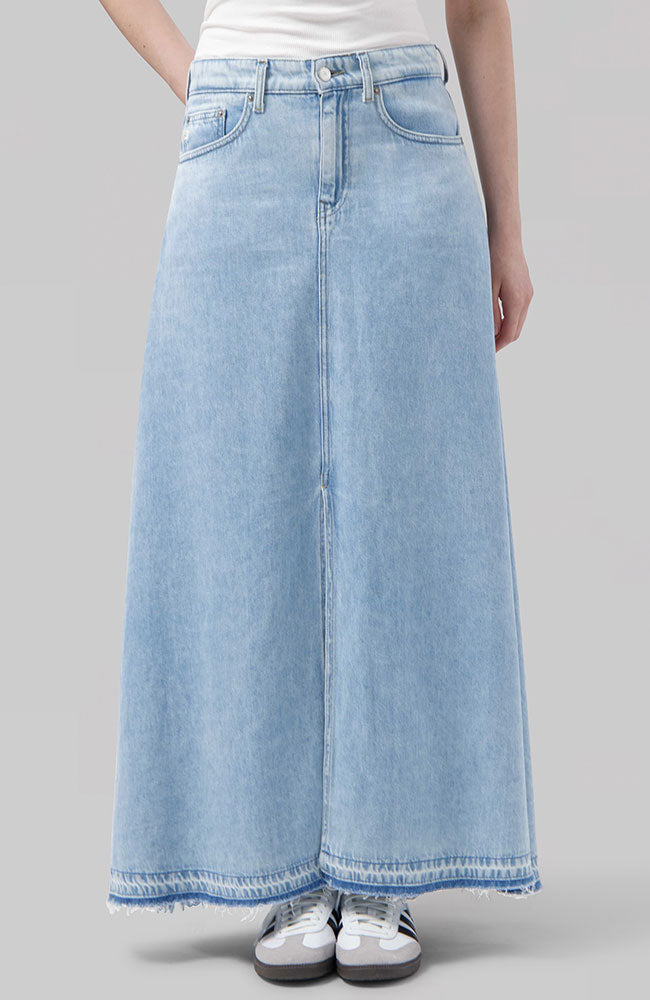 MUD jeans Max Flow denim skirt Stone Vintage by cotton ladies | Sophie Stone
